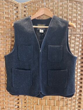 Woolrich John Rich Bros USA Made 85% Wool Utility Field Vest Women L